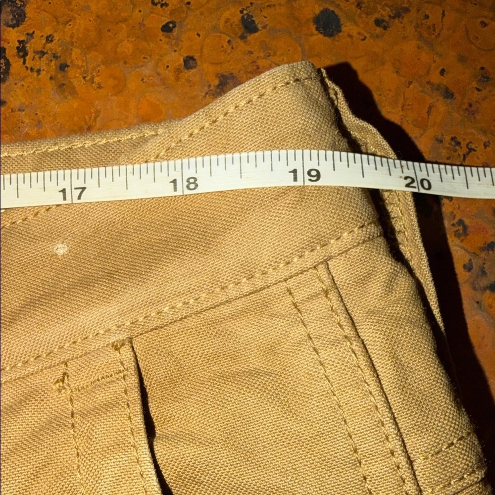 Madewell Mens 38 Relaxed Straight Carpenter Pants Flannel Lined Tan Khaki Canvas